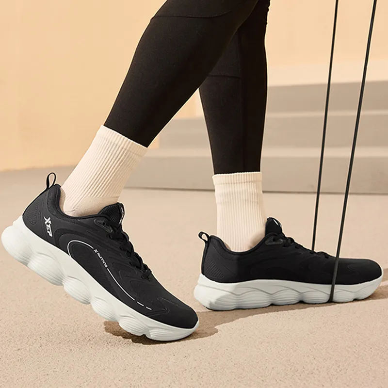 XTEP Cushioning Rebound Low-Top Casual Running Shoes Men's Black Beige-7