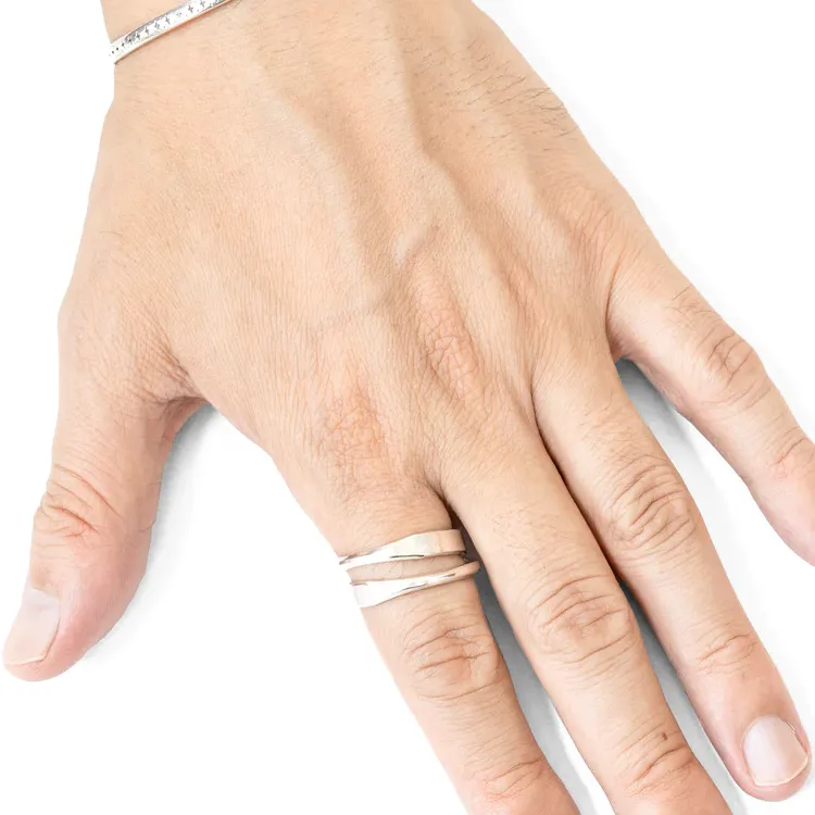 Werkstatt Munchen Double Band Silver Ring-3