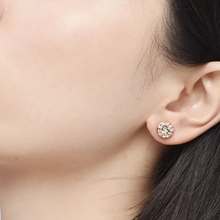 Givenchy Faux Crystal Stud Earrings Women's Rose Gold-5
