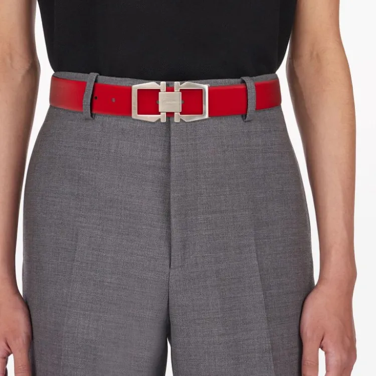 Ferragamo Gancini buckle Reversible Leather Belt-2