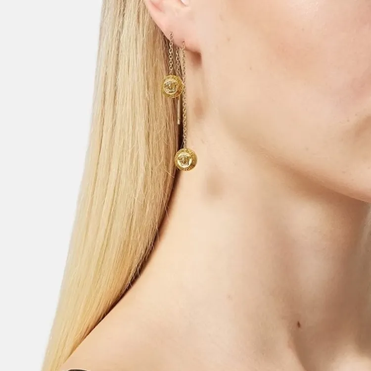 VERSACE Metal Earrings Women's Gold-1