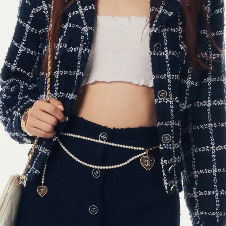 CHANEL Metal, Artificial Pearl Waist Chains Women's White/Gold -2