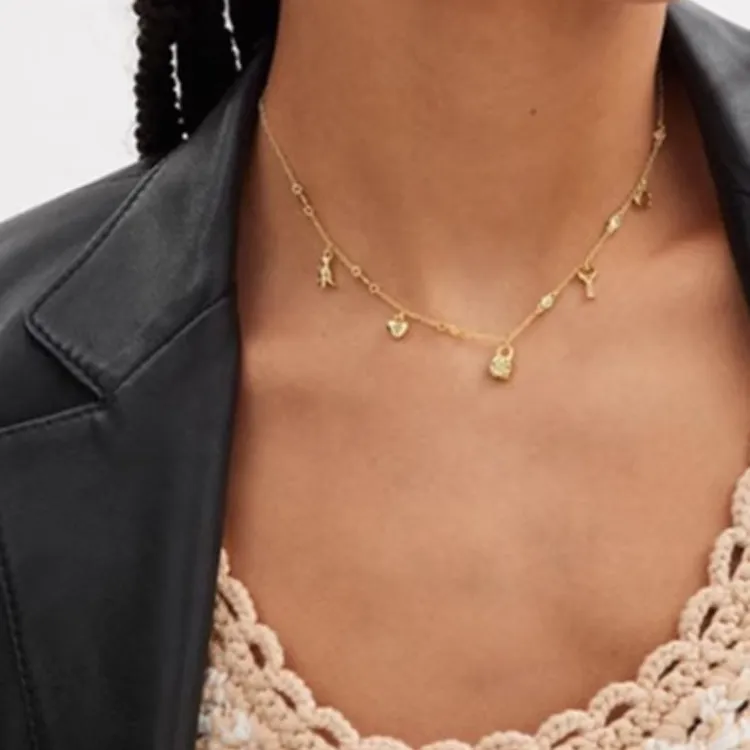 COACH Copper Necklaces Women's Gold-2
