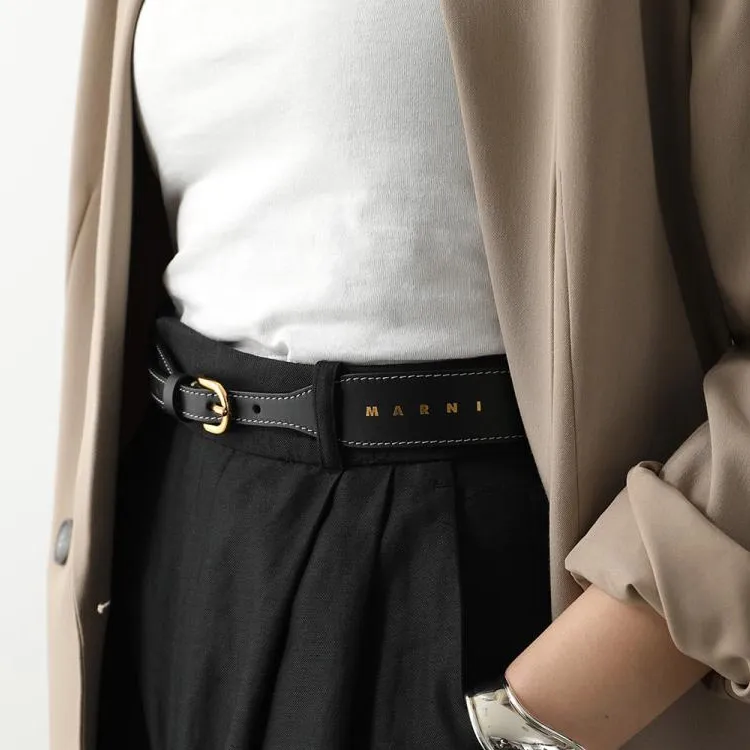 MARNI Stitch Detailed Buckled Belt-3