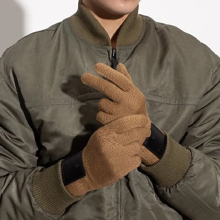 GIVENCHY Knit Gloves Men's Brown-2