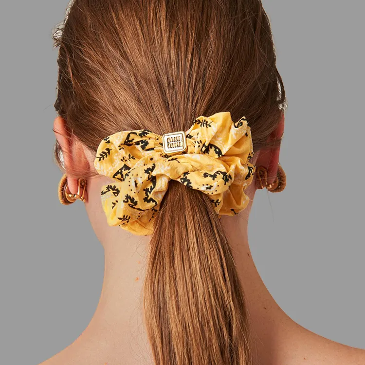 MIU MIU Fabric Hair Tie Women's Yellow-2