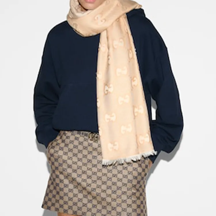 GUCCI Gg Jacquard Fringed Scarf-2