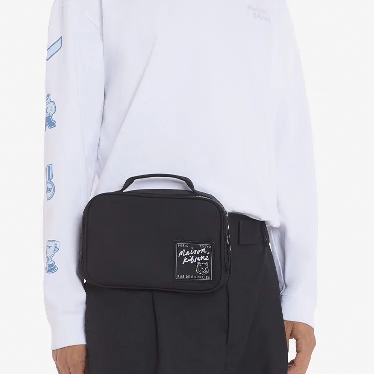 Maison Kitsune Nylon Fanny Pack Regular Men's Black-4