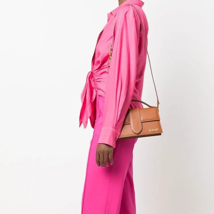 Jacquemus Leather Shoulder Bag, Crossbody Bag, Handbag Women's Brown-4