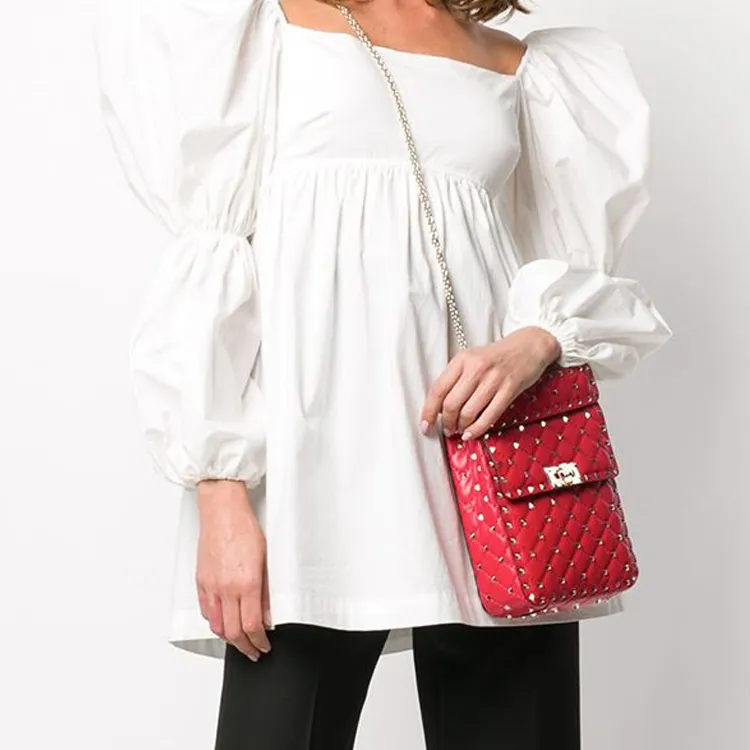 Valentino Leather Handbag Shoulder Bag Crossbody Bag Regular Women's Red-4
