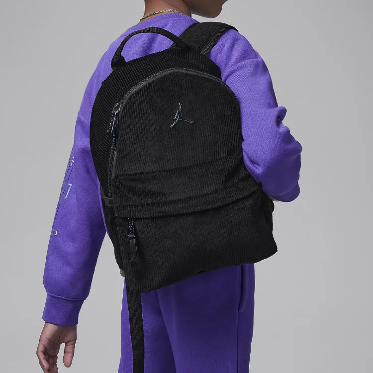 Jordan Cotton Corduroy Fabric Backpack Mini Men's Black-5