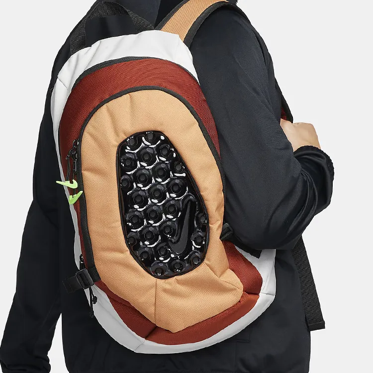 Nike Polyester Backpack Regular Unisex Phantom & Durable Orange & Lime Explosion-5