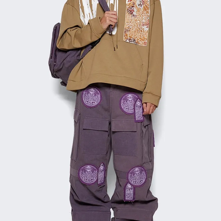 YProject Blend Fabric Backpack Men's Violet-4