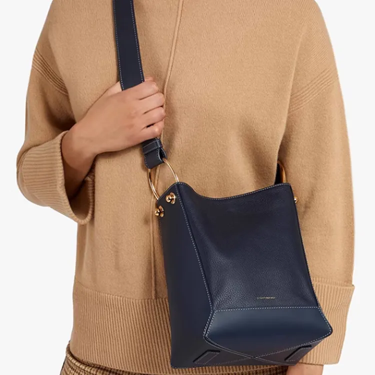 Strathberry Cow Leather Portable Crossbody Bag Shoulder Bag Women's Marine Blue-4
