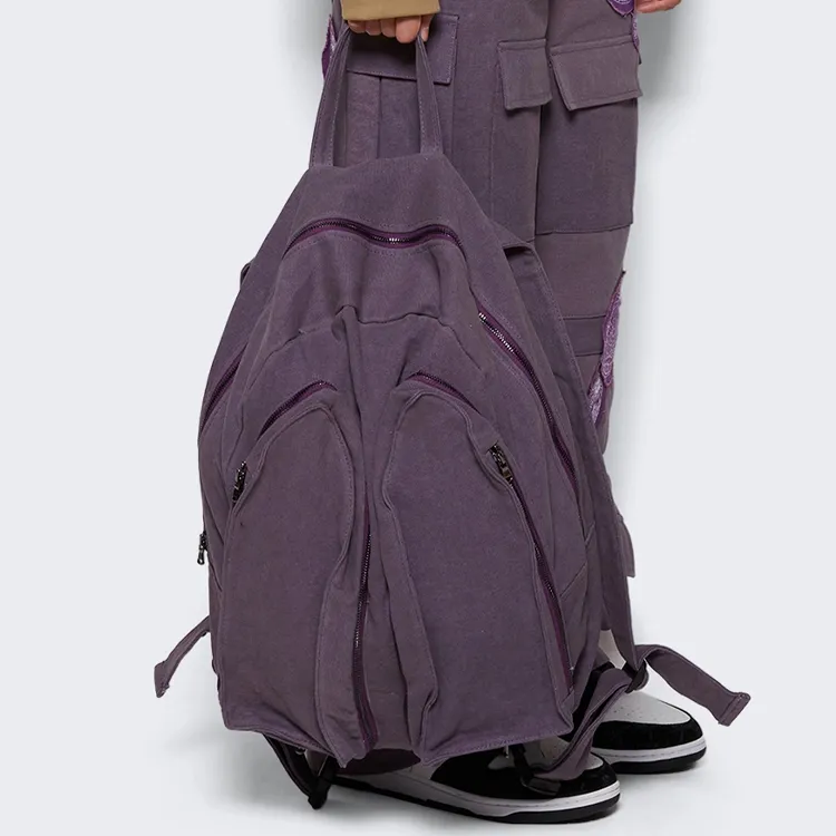 YProject Blend Fabric Backpack Men's Violet-5
