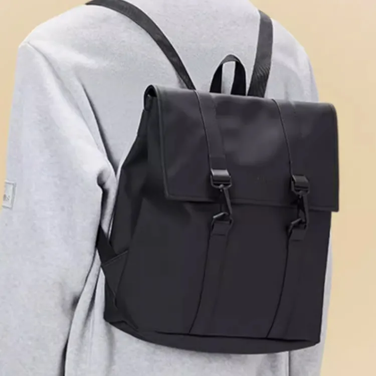 Rains Polyester Blend With Polyurethane Backpack Small Size Unisex Black-2