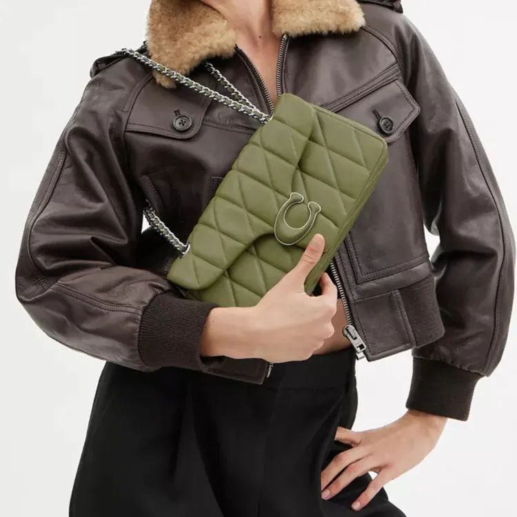 COACH Tabby Nappa Leather Hobo Bag, Crossbody Bag, Shoulder Bag Regular Women's Moss Green-5