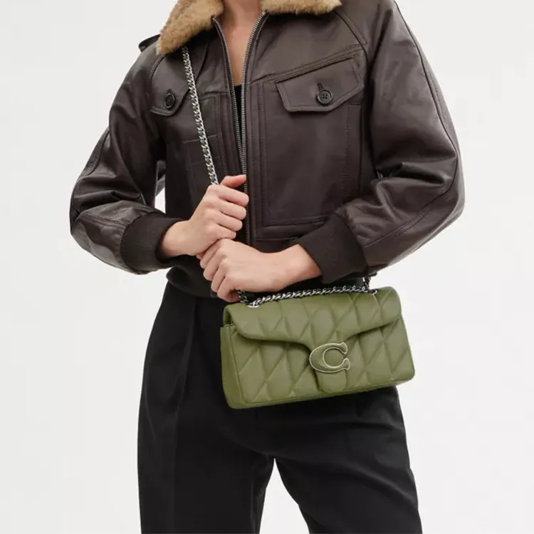 COACH Tabby Nappa Leather Hobo Bag, Crossbody Bag, Shoulder Bag Regular Women's Moss Green-4