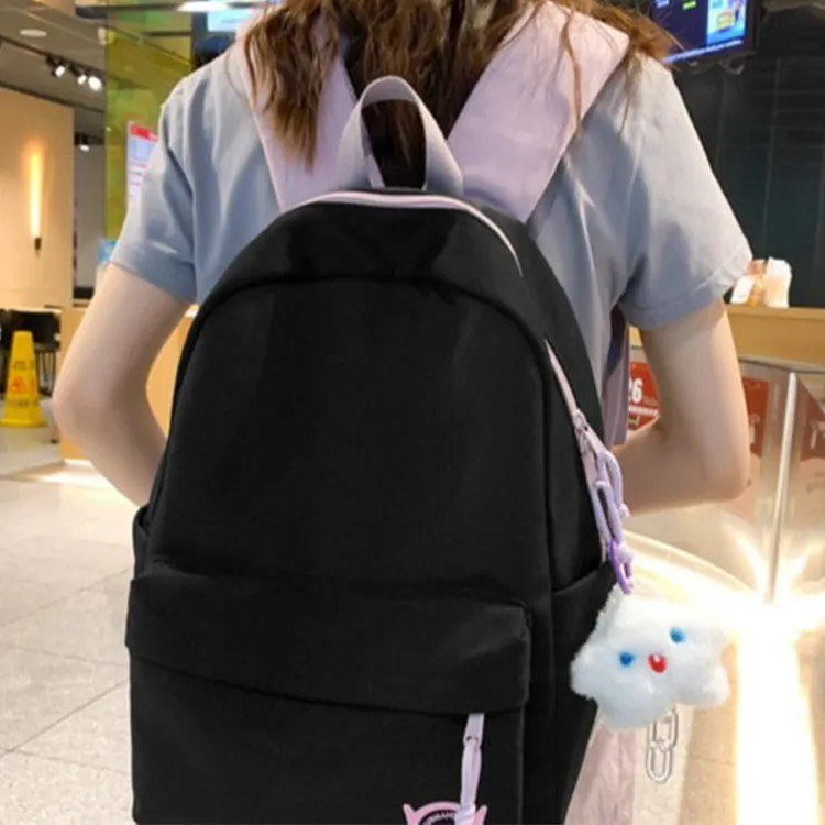 NOMK Nylon Fabric Backpack Regular Unisex Multicolor-22