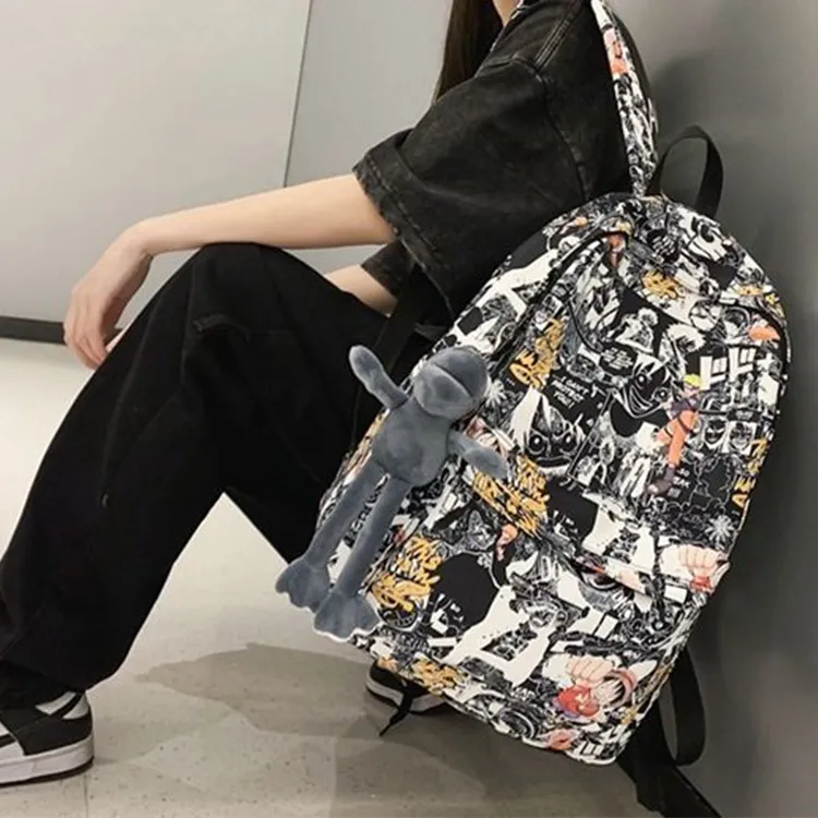 NOMK Nylon Backpack Regular Women's Black/Pink/Haze Blue-3