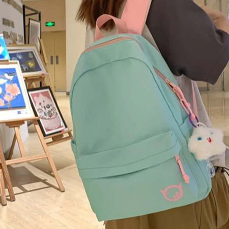 NOMK Nylon Fabric Backpack Regular Unisex Multicolor-17
