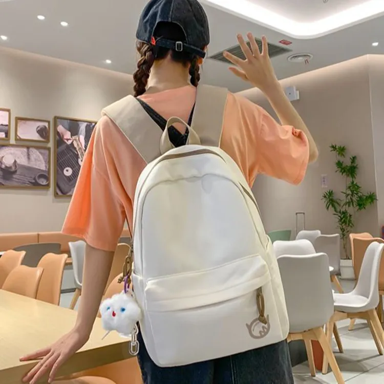 NOMK Nylon Fabric Backpack Regular Unisex Multicolor-10