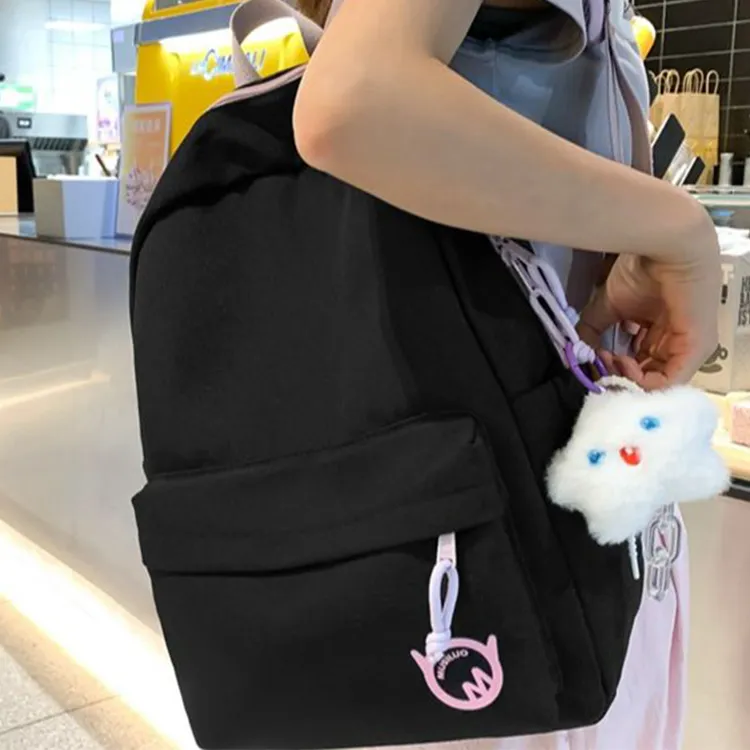 NOMK Nylon Fabric Backpack Regular Unisex Multicolor-23