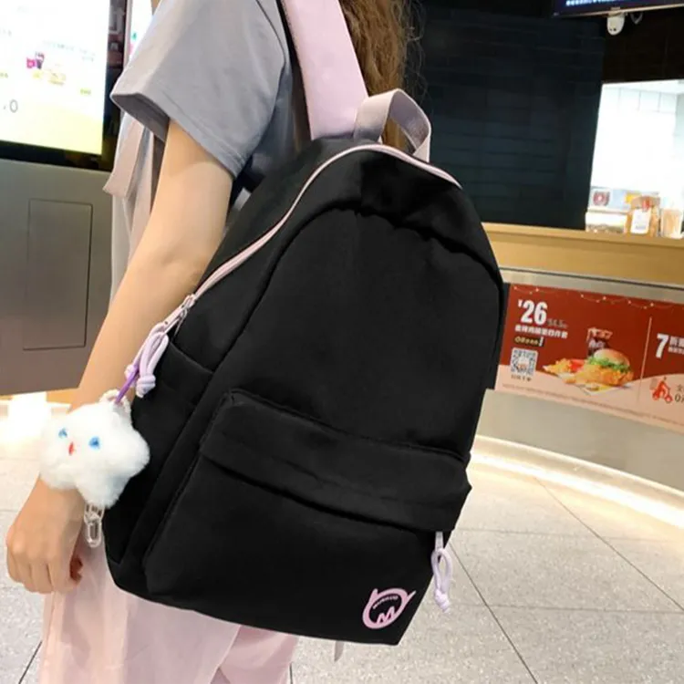 NOMK Nylon Fabric Backpack Regular Unisex Multicolor-21