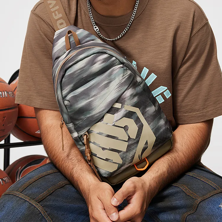 LiNing Polyester Crossbody Bag, Shoulder Bag Unisex Camouflage All Over Print-6