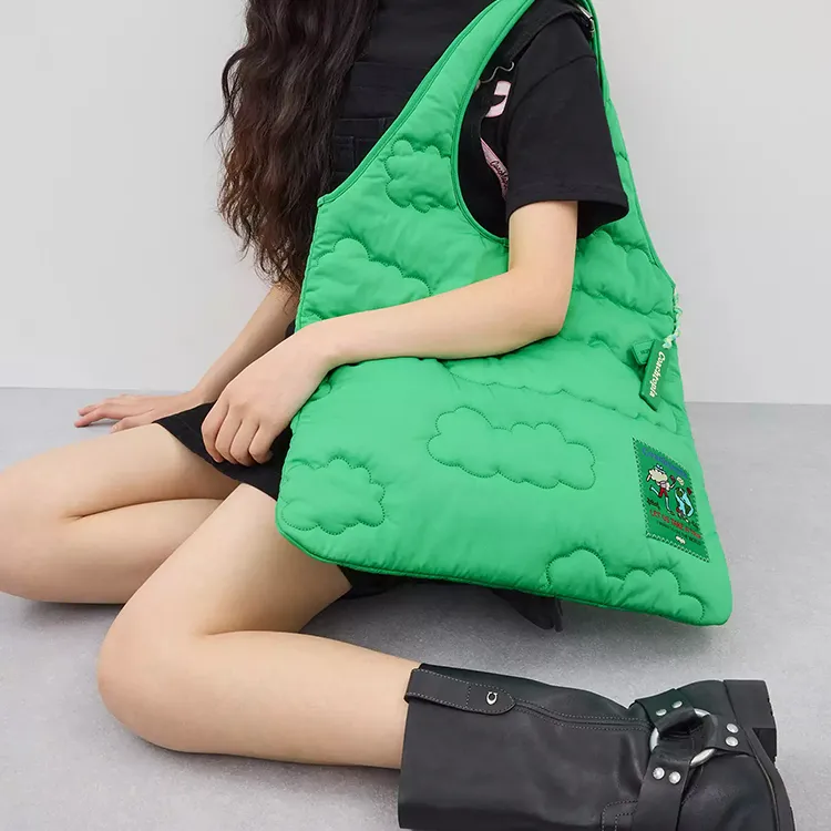 Coachtopia Recycled Polyester Tote Bag, Shopping Bag, One Shoulder Handbag Tubas Women's Green-4