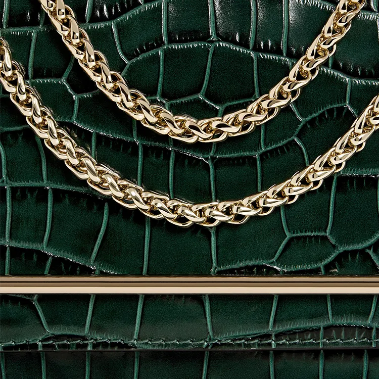 Strathberry Smooth Calf Leather Shoulder Bag Crossbody Bag Mini Women's Dark Green-4