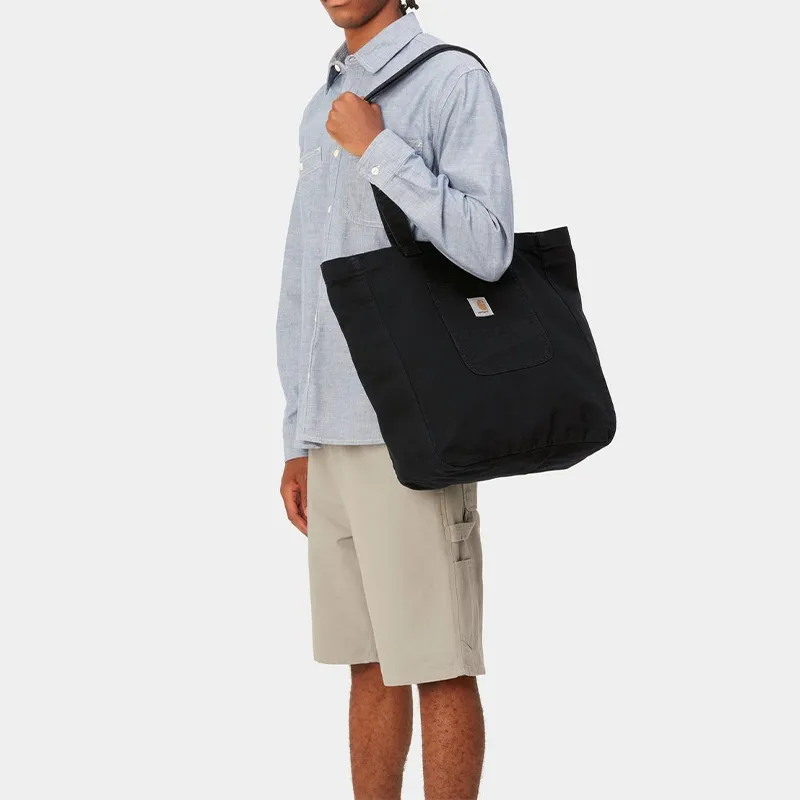 Carhartt WIP Canvas With Cotton Canvas Bag, One Shoulder Handbag Regular Unisex Black-3