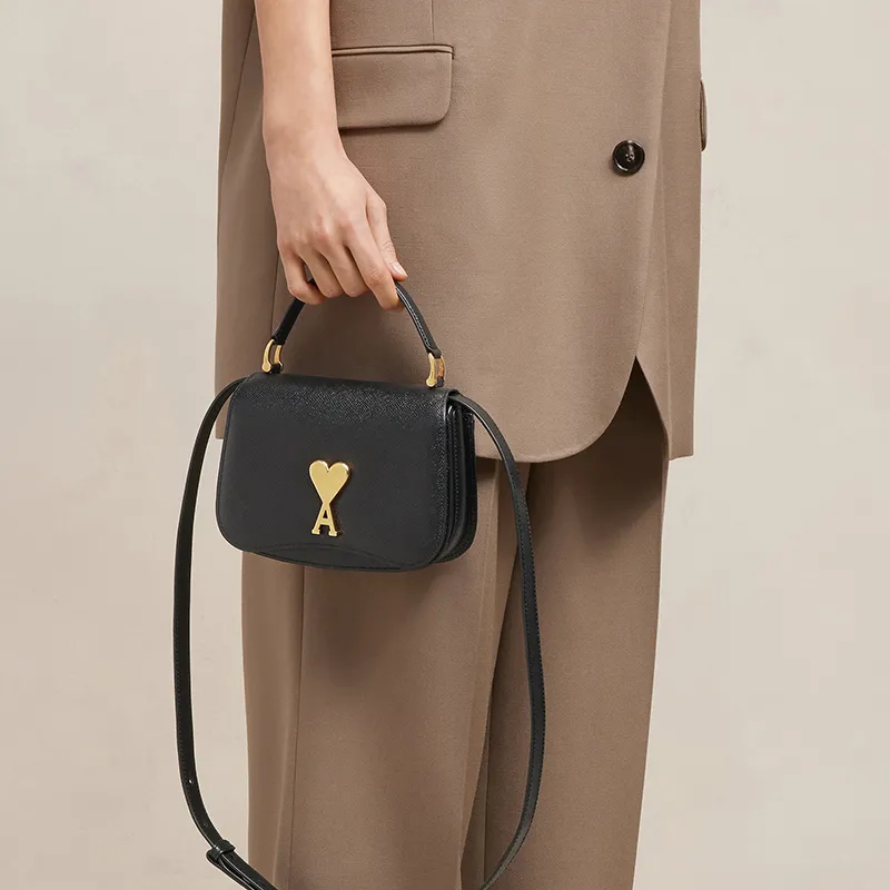 AMIPARIS Paris Logo Plaque Foldover Top Shoulder Bag-4