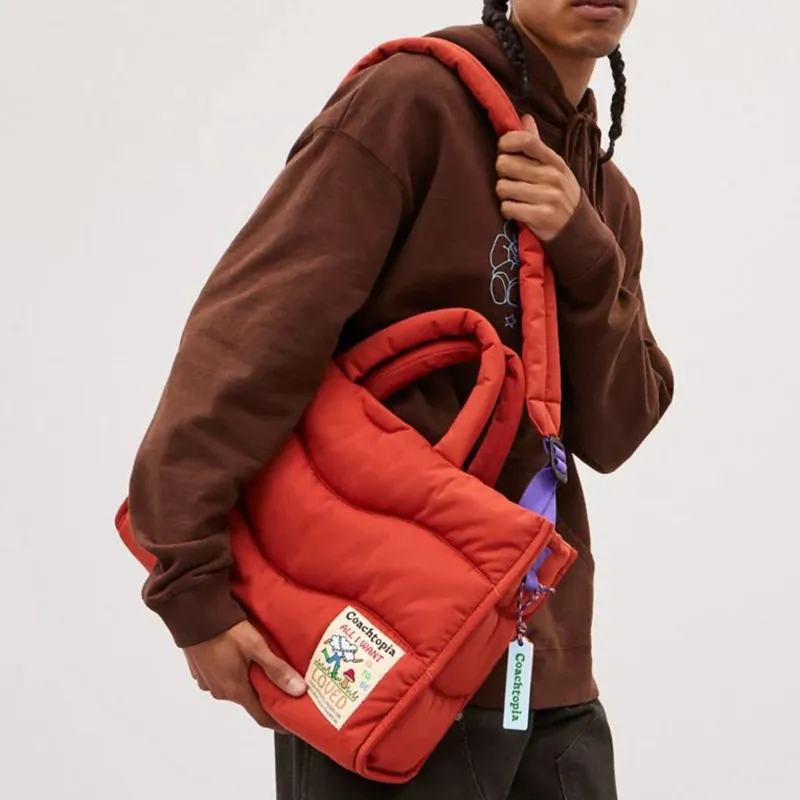 Coachtopia Polyester Tote Bag Shopping Bag Handbag Shoulder Bags Large Size Women's Red-5