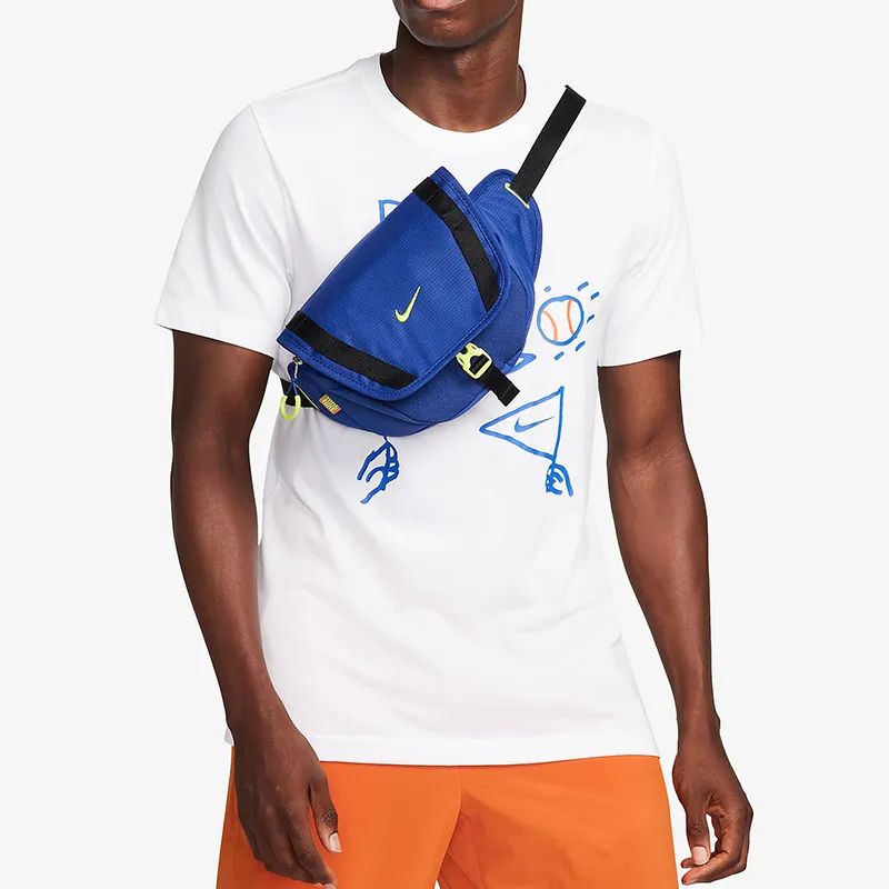 Nike Polyester Nylon Blend Crossbody Fanny Pack Regular Unisex Dark Royal Blue & Atomic Green-4