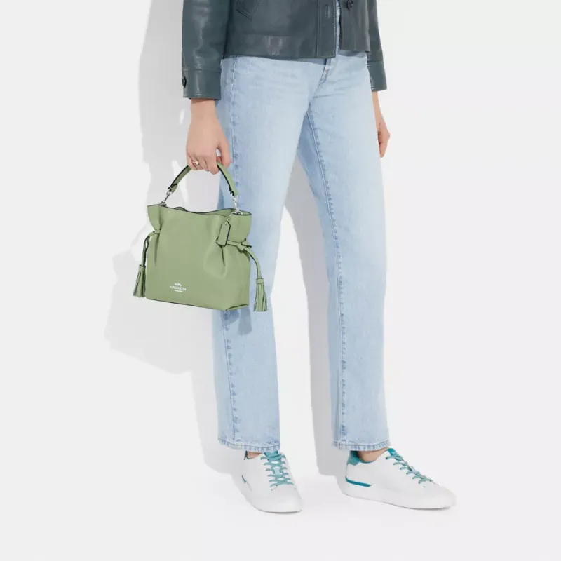 COACH Andy Pebbled Leather Shoulder Bag, Crossbody Bag Women's Pistachio-4