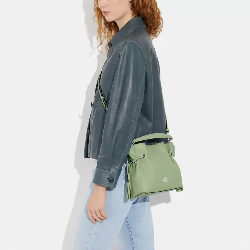 COACH Andy Pebbled Leather Shoulder Bag, Crossbody Bag Women's Pistachio-3