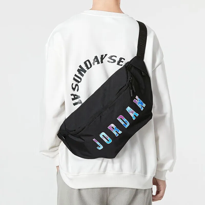 Jordan Polyester Fanny Pack Crossbody Bags Regular Unisex Black-4
