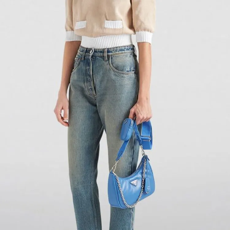 PRADA Polyamide Shoulder Bag Handbags Shoulder Bags Women's Blue-4