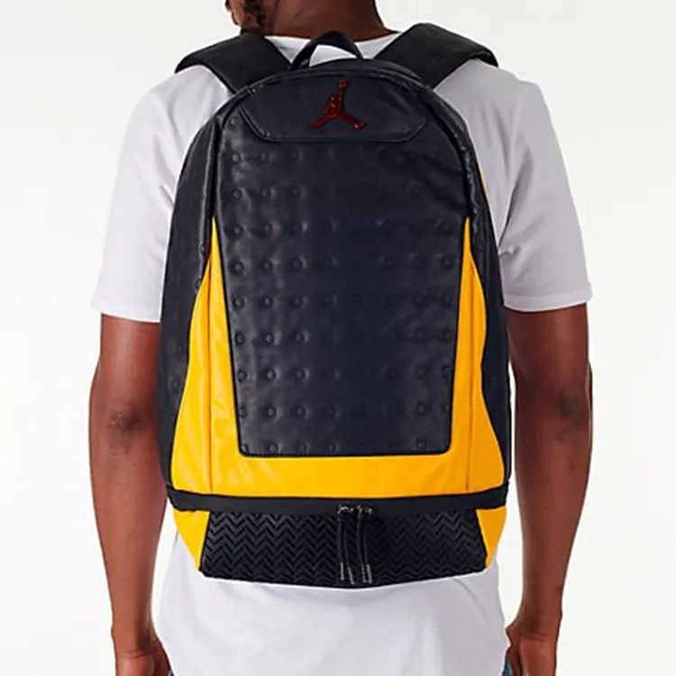 Jordan Polyurethane Basketball Backpack Unisex Black Yellow Color Scheme Bruce Lee Color Scheme-4