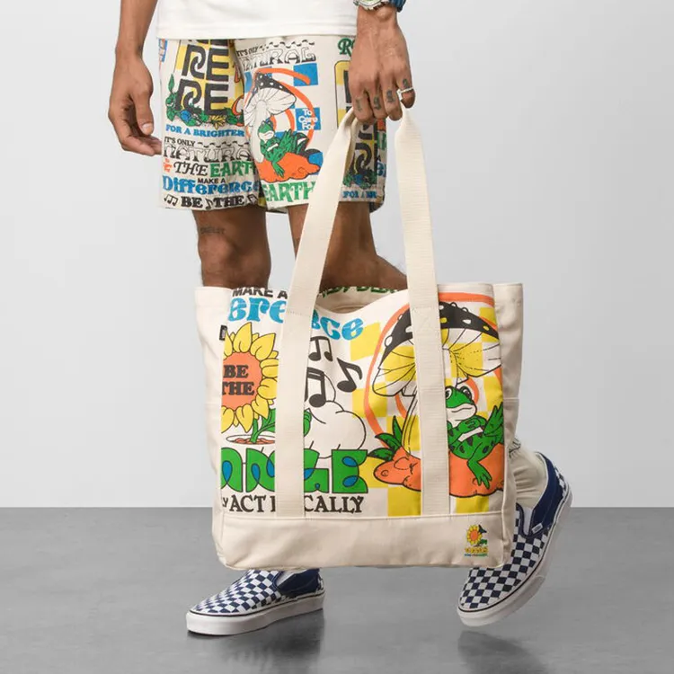 Vans Cotton Canvas Canvas Bag Tote Bag Shopping Bag Shoulder Bag Unisex Multicolor-4