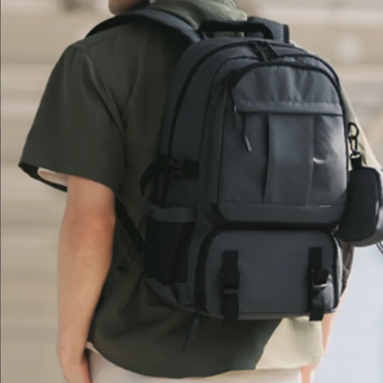 Explorers Polyester Backpack Regular Men's Black/Gray-6