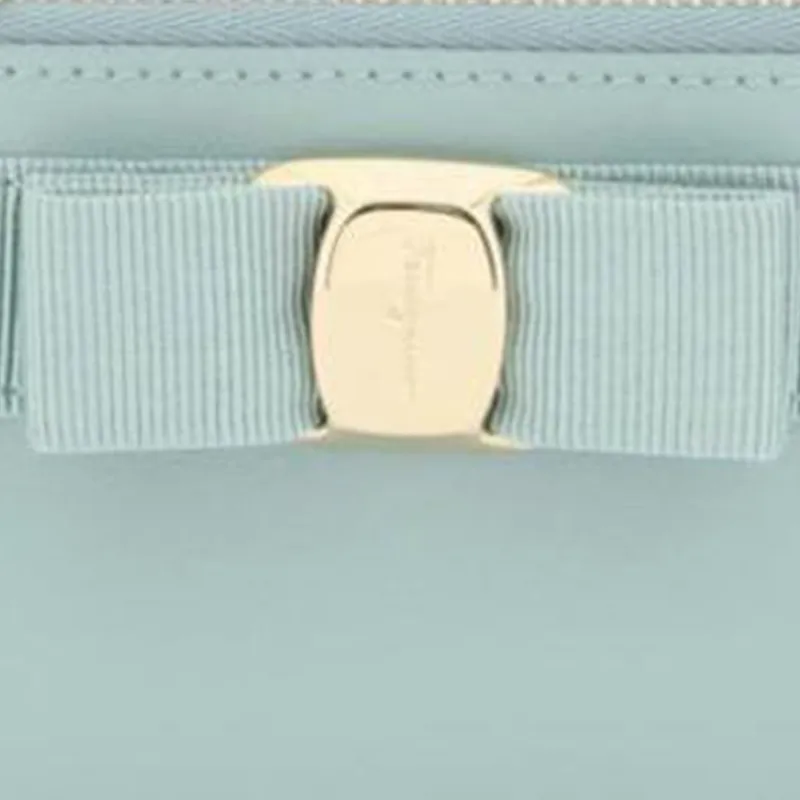 FERRAGAMO Calfskin Coin Purse Regular Women's Light Blue-4