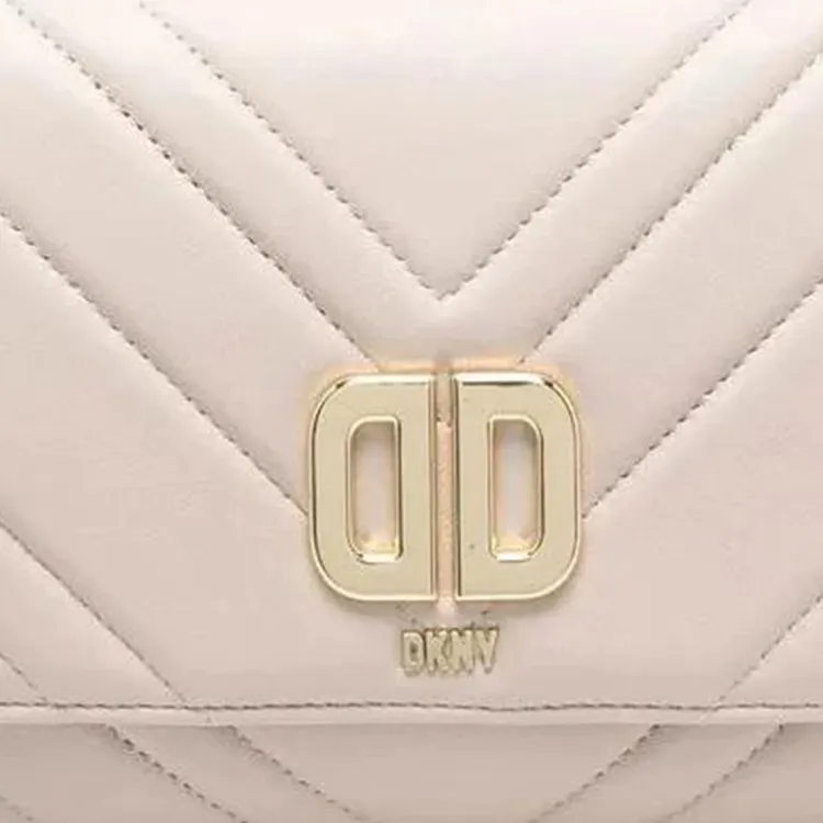 DKNY Lambskin Crossbody Bag Shoulder Bag Regular Women's Beige-3
