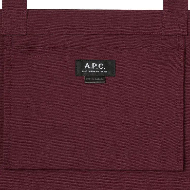 A.P.C Cotton And Canvas Handbag, Shoulder Bag Regular Unisex Burgundy-2