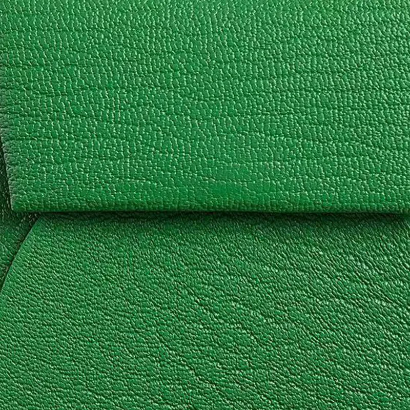 HERMES Bastia Mysore Goat Skin Coin Purse Women's Bamboo Green With Soft Pink-2