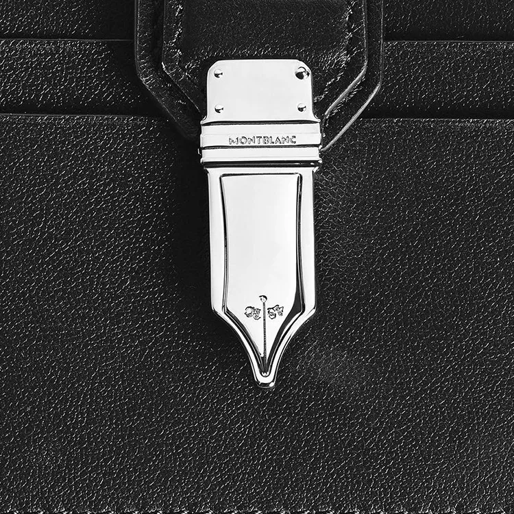 MONTBLANC Soft Leather Series Grain Cow Leather Wallet Mini Men's Black-6