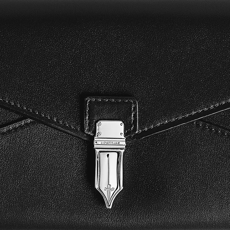 MONTBLANC Soft Leather Series Full Grain Cow Leather Wallet Men's Black-6