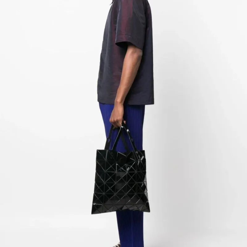 ISSEY MIYAKE Polyurethane Tote Bag Shopping Bag Handbag Women's Black-4
