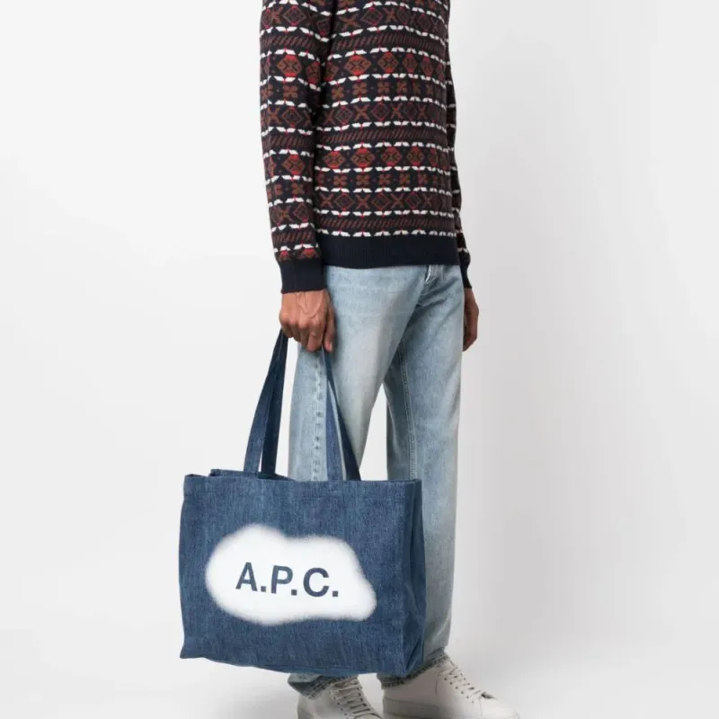 A.P.C Logo Printed Large Tote Bag-4